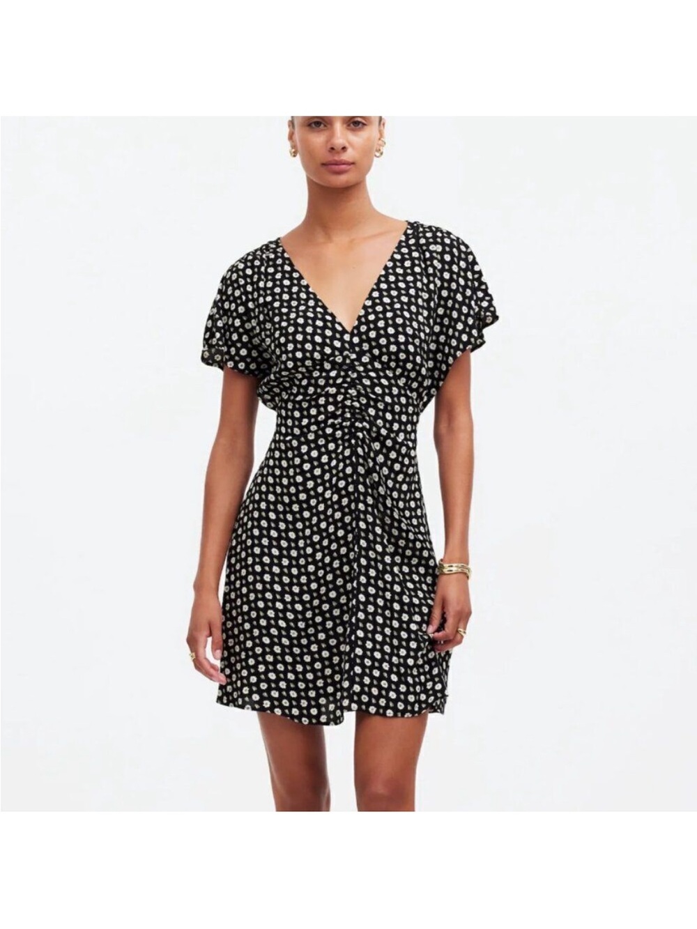 Madewell Black Floral Mini Dress